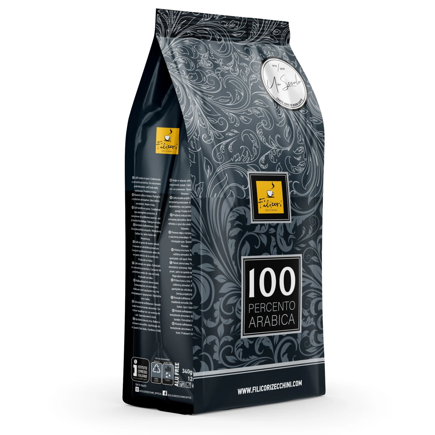 Filicori Zecchini 100 Percento Arabica Whole Bean - 12oz 3 Filicori Zecchini 100 Percento Arabica Whole Bean - 12oz