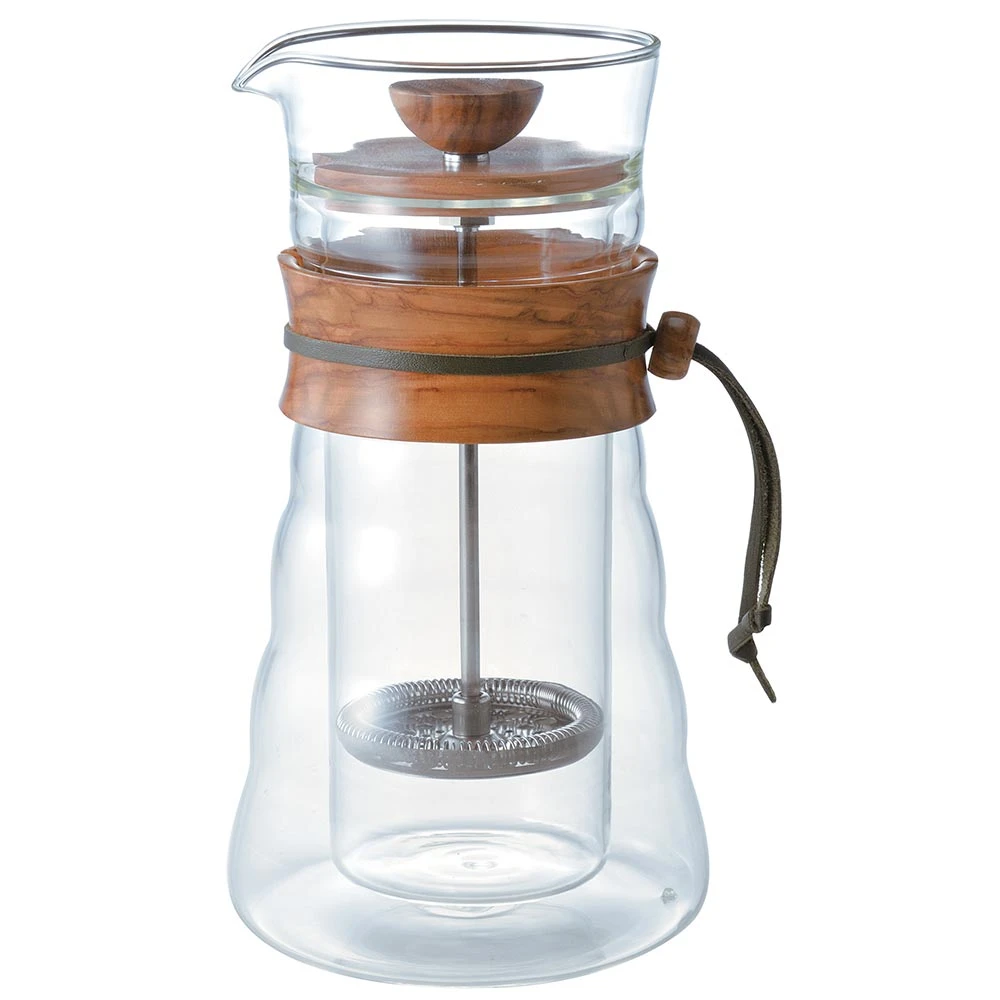 Hario Double Glass Olive Wood Coffee Press 3 Hario Double Glass Olive Wood Coffee Press