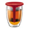 Bodum 12oz Tea For One With Strainer In Red 1 Bodum 12oz Tea For One With Strainer In Red -Crema Coffee Store 5400 original bodum 12oz tea for one with strainer red 4