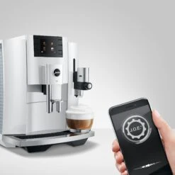 JURA E8 Espresso Machine - Piano White (NAA) -Crema Coffee Store AppSoftw JOE E8 PW 2020 smartPhone Original 29434