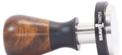 Bravo Espresso Tamper Dark Wood Handle 58.5 Mm -Crema Coffee Store BravoTamper Hero DW