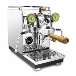 Profitec Pro 400 Espresso Machine With Flow Control And Olive Wood -Crema Coffee Store Chrome Olive Green FC