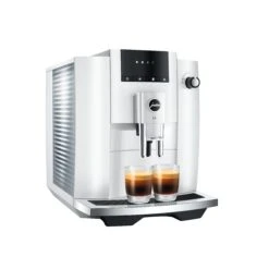 JURA E4 Automatic Espresso Machine In Piano White -Crema Coffee Store E4 pss PW 2Esp Print 32221