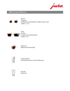 JURA E6 Automatic Espresso Machine - PRE 2023 -Crema Coffee Store E6 Beverage Ref b7434bc6 10c5 4173 8195 c4ebfb2cc86b