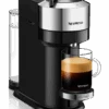 Nespresso Vertuo Next Deluxe Espresso Machine By DeLonghi - Chrome -Crema Coffee Store ENV120C Vertuo Next D Pure Chrome Delonghi 3Quarter Coffee