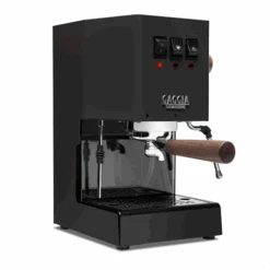 Gaggia Classic Evo Pro Espresso Machine In Thunder Black With Walnut -Crema Coffee Store GACLASSICEVOPROBLKWL Black Walnut Single EVO 1153