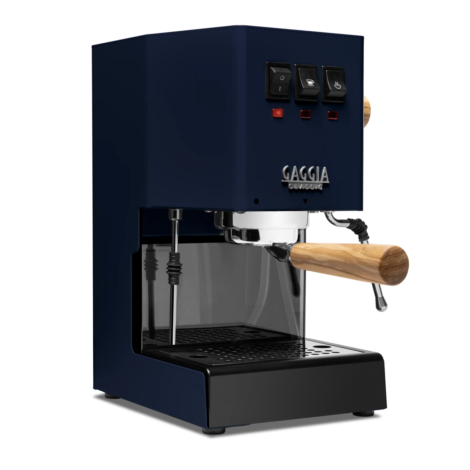 Gaggia Classic Evo Pro Espresso Machine In Classic Blue With Olive Wood 3 Gaggia Classic Evo Pro Espresso Machine In Classic Blue With Olive Wood