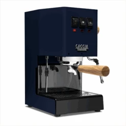 Gaggia Classic Evo Pro Espresso Machine In Classic Blue With Olive Wood 12 Gaggia Classic Evo Pro Espresso Machine In Classic Blue With Olive Wood -Crema Coffee Store GACLASSICEVOPROBLUOW Blue Olive Single EVO 1153