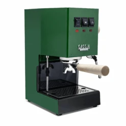 Gaggia Classic Evo Pro Espresso Machine In Jungle Green With Tiger Maple 9 Gaggia Classic Evo Pro Espresso Machine In Jungle Green With Tiger Maple -Crema Coffee Store GACLASSICEVOPROGRNTM Green Maple Double EVO 2082