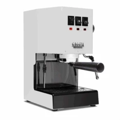Gaggia Classic Evo Pro Espresso Machine In Polar White With Blackened Oak