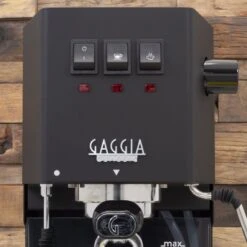 Gaggia Classic Evo Pro Espresso Machine In Thunder Black With Olive Wood -Crema Coffee Store IMG 4113 a6a00b12 58f6 440b 85a1 28a38be11c76