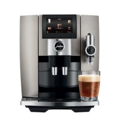 JURA J8 Super-Automatic Espresso Machine - Midnight Silver -Crema Coffee Store J8 psf MiSi SL
