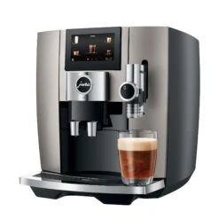 JURA J8 Super-Automatic Espresso Machine - Midnight Silver -Crema Coffee Store J8 pss2 MiSi SL