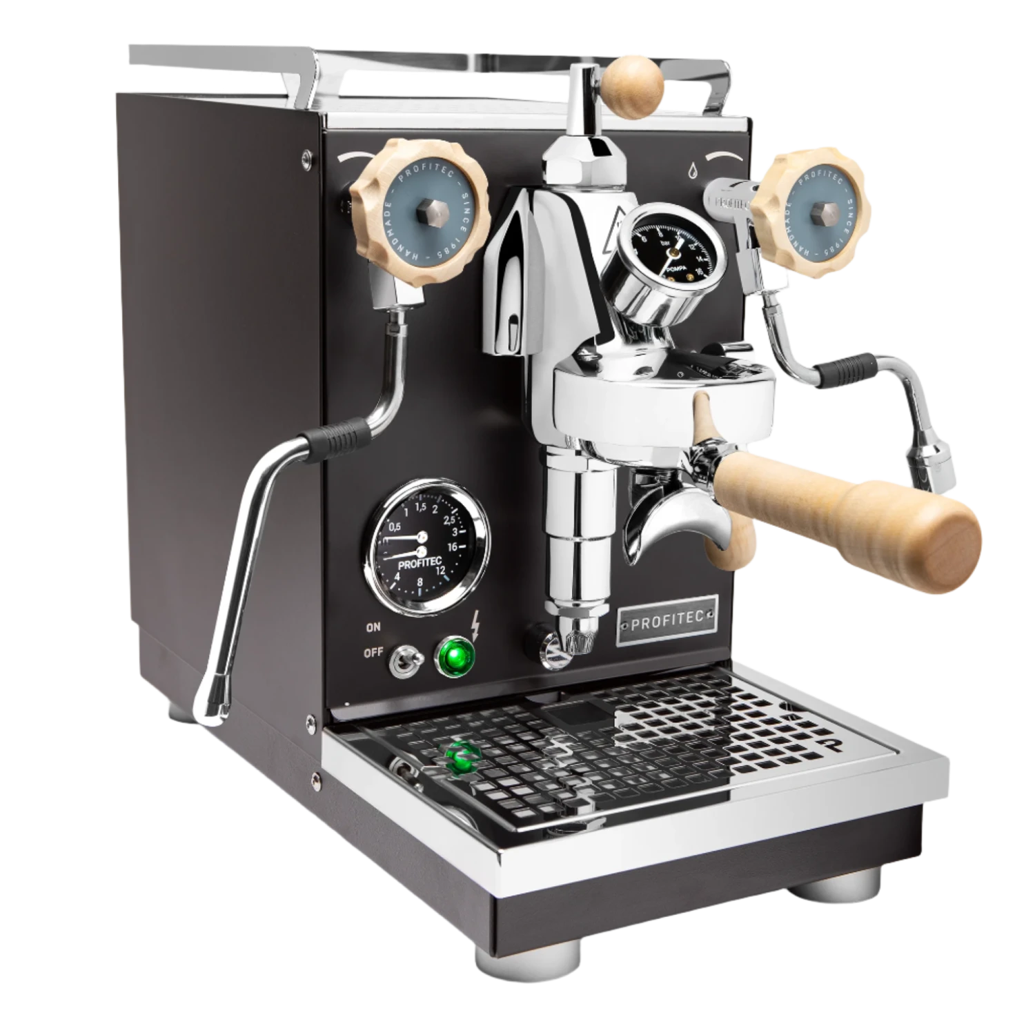 Profitec Pro 400 Espresso Machine In Matte Black With Flow Control And Tiger Maple 3 Profitec Pro 400 Espresso Machine In Matte Black With Flow Control And Tiger Maple