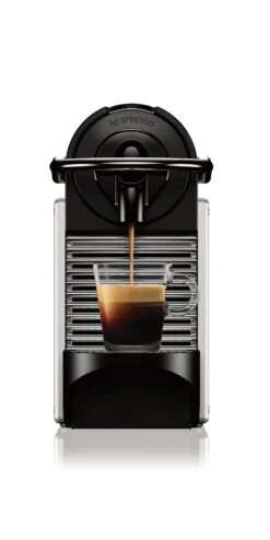 Nespresso Pixie Espresso Machine By DeLonghi With Aeroccino - Aluminum -Crema Coffee Store Pixie D Alu Front Espresso Coffee Flow DeLonghiEN124S main 7834121f 8483 46ab a9ab 79214c6f8927