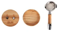 ECM Puristika Single-Boiler Espresso Machine Cream -Crema Coffee Store Puristika Holzausstattung