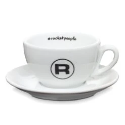 Rocket Espresso 6 Piece Cappuccino Cup And Saucer Set - White -Crema Coffee Store RECAPCUP6PCWHT 0492