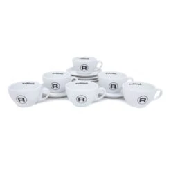 Rocket Espresso 6 Piece Cappuccino Cup And Saucer Set - White -Crema Coffee Store RECAPCUP6PCWHT 0500