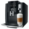 JURA S8 Black Espresso Machine 2 JURA S8 Black Espresso Machine -Crema Coffee Store S8 Piano Black right angle latte macchiato