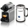 Nespresso Inissia D40 In Silver And Aeroccino Plus 1 Nespresso Inissia D40 In Silver And Aeroccino Plus -Crema Coffee Store inissia silver bundle web