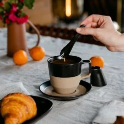 NotNeutral Black Pico Cappuccino And Latte Saucer 7 NotNeutral Black Pico Cappuccino And Latte Saucer -Crema Coffee Store pico large latte black spoon drip 1080 1